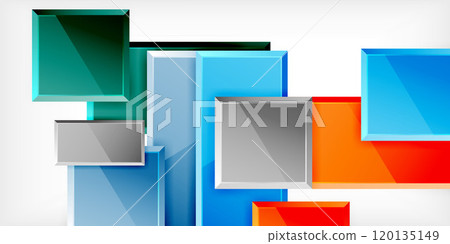 Glass toy style square shapes abstract design. Vector Illustration For Wallpaper, Banner, Background, Card, Book Illustration, landing page 120135149