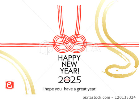 2025蛇年新年賀卡水引 2025蛇年新年賀卡水引 120135324