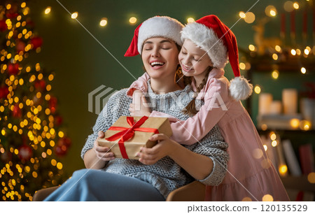 family celebrating Christmas family celebrating Christmas 120135529