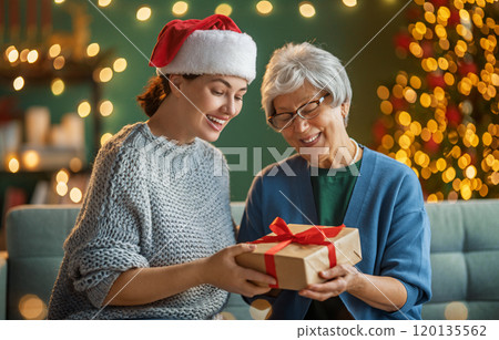 family celebrating Christmas family celebrating Christmas 120135562