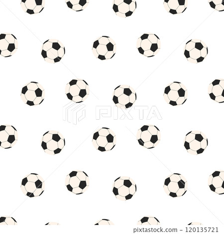 Seamless pattern with soccer ball. Ball pattern in flat style. Seamless pattern with soccer ball. Ball pattern in flat style. 120135721