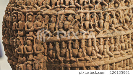 Close-up View On Varaha - Colossal Boar Is Third Incarnation Of Lord Vishnu. Varaha and His Consort Bhumi. Varaha Is Depicted As Boar Or In Anthropomorphic Form, With Boar's Head And Human Body Close-up View On Varaha - Colossal Boar Is Third Incarnation Of Lord Vishnu. Varaha and His Consort Bhumi. Varaha Is Depicted As Boar Or In Anthropomorphic Form, With Boar's Head And Human Body 120135961