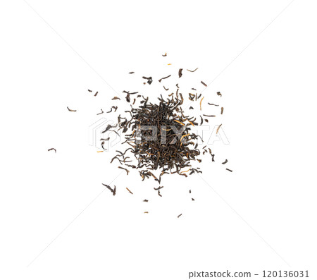 Black Tea Leaves Isolated, High Quality Black Tea Pile, Dry Organic Indian Drink, Black Tea Leaves on White Black Tea Leaves Isolated, High Quality Black Tea Pile, Dry Organic Indian Drink, Black Tea Leaves on White 120136031