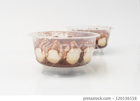 Tiramisu Cake Isolated, Coffee Dessert, Italian Tiramisu Biscuit with Mascarpone and Cocoa Powder Tiramisu Cake Isolated, Coffee Dessert, Italian Tiramisu Biscuit with Mascarpone and Cocoa Powder 120136158