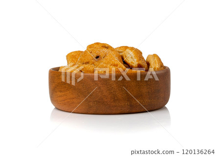 Small Italian Puff Pastry Isolated. Puff Pastries Biscuits, Mini Sweet Bakery 120136264