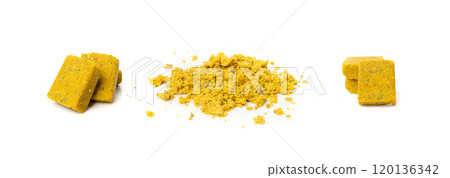 Stock Cube Isolated, Vegetable Stock Concentrat, Broth Cubes, Bouillon Cube, Instant Spice Soup Ingredient 120136342
