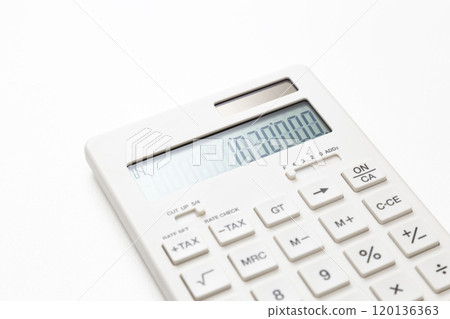 White calculator on a white background 120136363
