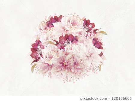 聖誕花束一品紅與聖誕玫瑰 聖誕花束一品紅與聖誕玫瑰 120136665