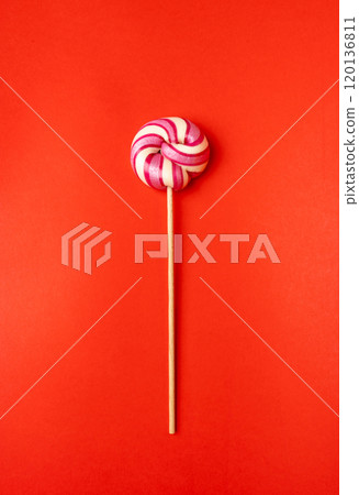 Color lollipop, spiral candy on stick, colorful striped lollypop, round fruit caramel, circle lollipop Color lollipop, spiral candy on stick, colorful striped lollypop, round fruit caramel, circle lollipop 120136811