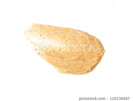 Apricot Scrub Smear Isolated, Body Peeling Cream Sample, Organic Exfoliate Face Mask, Sugar Scrub Smear Apricot Scrub Smear Isolated, Body Peeling Cream Sample, Organic Exfoliate Face Mask, Sugar Scrub Smear 120136887