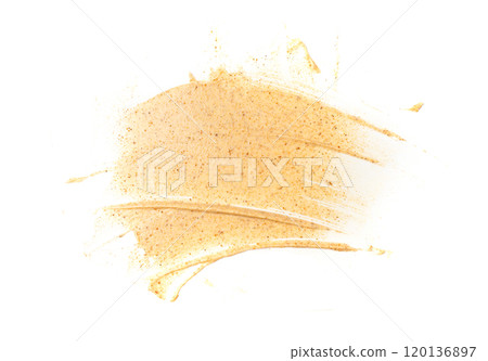 Apricot Scrub Smear Isolated, Body Peeling Cream Sample, Organic Exfoliate Face Mask, Sugar Scrub Smear 120136897