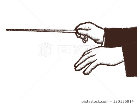 Black and white simple illustration of a conductor 120136914