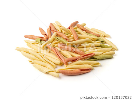 Raw Trofie Pasta, Dry Italian Macaroni, Traditional Genoa Food, Raw Noodle, Modern Ligurian Cuisine 120137022