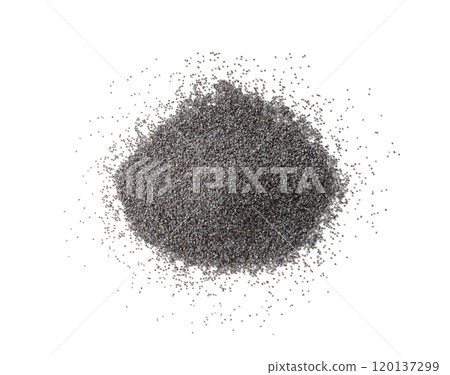 Poppy Seed, Blue Poppyseed Pile, Small Culinary Grains, Tiny Seeds, Oilseed Sprinkles Poppy Seed, Blue Poppyseed Pile, Small Culinary Grains, Tiny Seeds, Oilseed Sprinkles 120137299