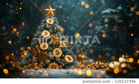 Cryptocurrency Trading Concept Visualization. Generative AI 120137346