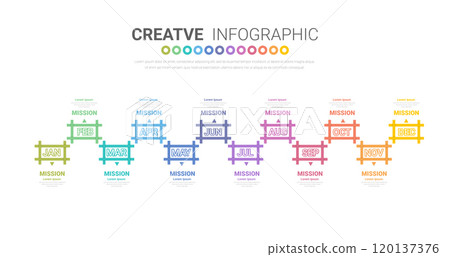 Timeline for 1 year, calendar, 12 months, Presentation business 4 quarter, Infographic Timeline can be used for workflow, process diagram, flow chart. Timeline for 1 year, calendar, 12 months, Presentation business 4 quarter, Infographic Timeline can be used for workflow, process diagram, flow chart. 120137376