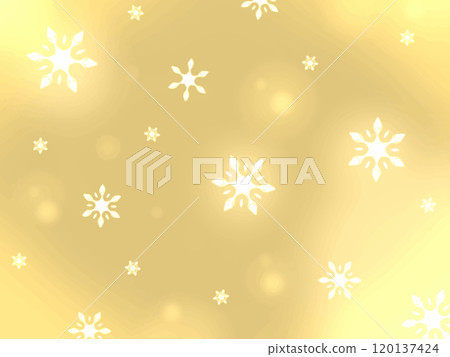 雪花/冬天/聖誕節/閃光/水彩/壁紙/背景/金色 120137424