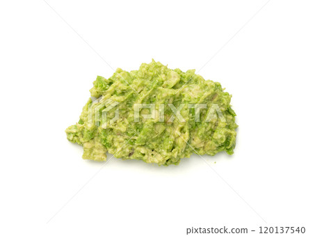 Avocado Smear Isolated, Sharwil Puree, Brown Avocados Paste, Fresh Alligator Pear Cream 120137540