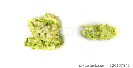 Avocado Smear Isolated, Sharwil Puree, Brown Avocados Paste, Fresh Alligator Pear Cream Avocado Smear Isolated, Sharwil Puree, Brown Avocados Paste, Fresh Alligator Pear Cream 120137541