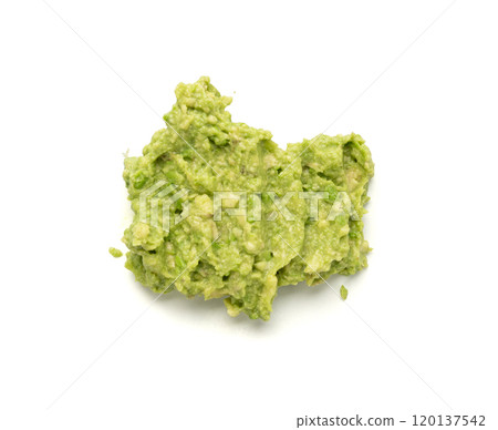 Avocado Smear Isolated, Sharwil Puree, Brown Avocados Paste, Fresh Alligator Pear Cream 120137542