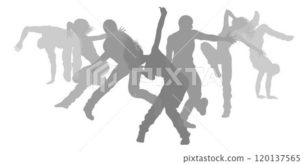 Dancers Silhouette Street Dance Poses Silhouettes 120137565