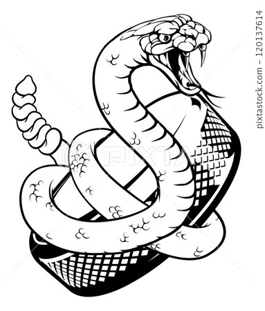 Rattlesnake Ice Hockey Team Sports Cartoon Mascot 120137614