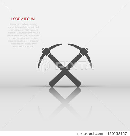 Axe icon in flat style. Lumberjack vector illustration on white isolated background. Blade business concept. Axe icon in flat style. Lumberjack vector illustration on white isolated background. Blade business concept. 120138137