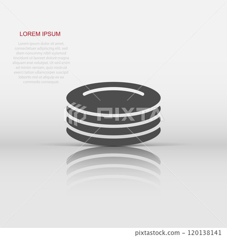 Plate icon in flat style. Dish vector illustration on white isolated background. Tableware business concept. Plate icon in flat style. Dish vector illustration on white isolated background. Tableware business concept. 120138141