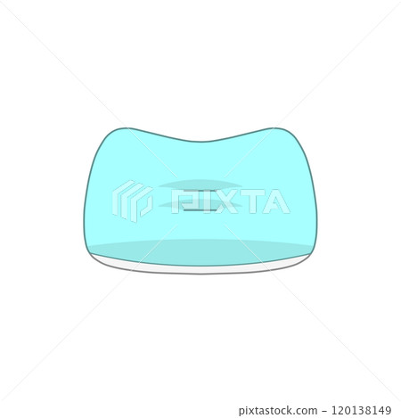 A light blue pillow with a hollow in the middle 120138149