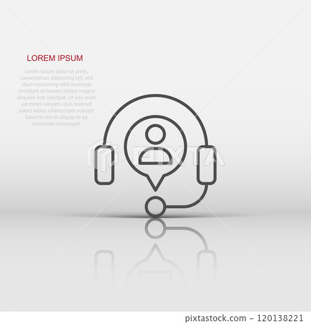 Helpdesk icon in flat style. Headphone vector illustration on white isolated background. Chat operator business concept. 120138221
