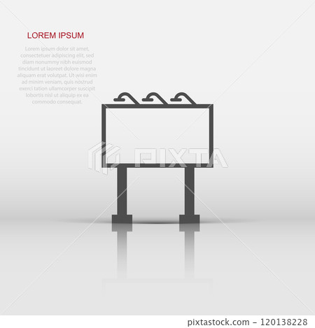 Billboard icon in flat style. Citylight display vector illustration on white isolated background. Banner placard business concept. 120138228