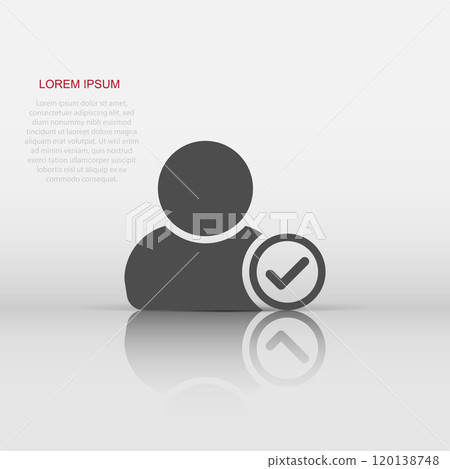 Login icon in flat style. People secure access vector illustration on white isolated background. Password approved business concept. 120138748