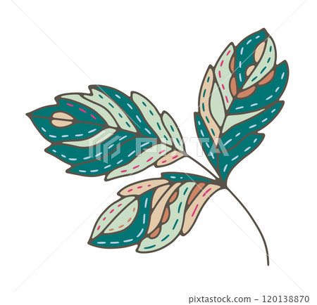 Stylized Leaf Branch Illustration vector 120138870