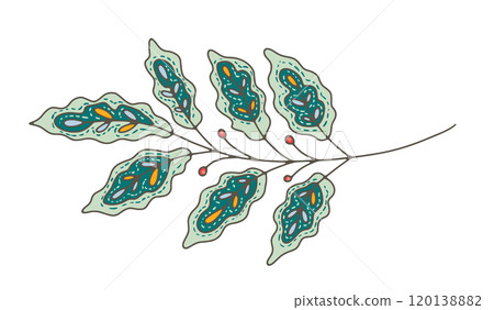 Whimsical Floral and Berry Branch Whimsical Floral and Berry Branch 120138882
