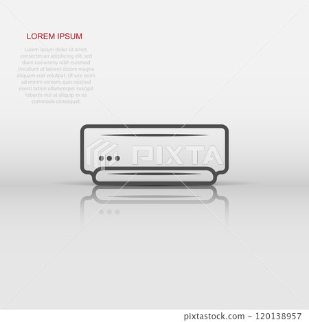 Conditioner icon in flat style. Cooler vector illustration on white isolated background. Cold climate business concept. 120138957
