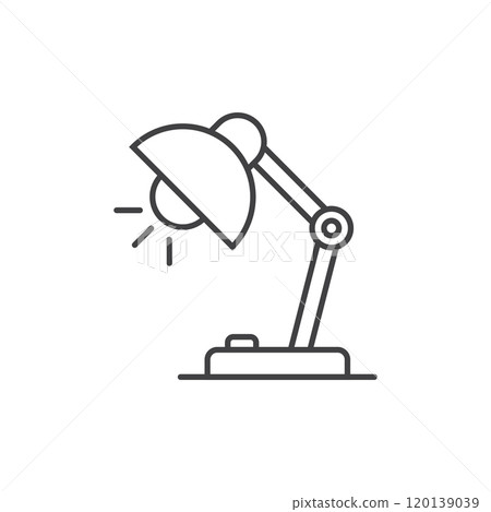 Desk lamp icon in flat style. Spotlight vector illustration on isolated background. Light bulb sign business concept. Desk lamp icon in flat style. Spotlight vector illustration on isolated background. Light bulb sign business concept. 120139039