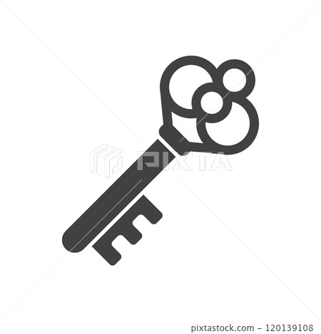 Key icon in flat style. Security vector illustration on isolated background. Door protection sign business concept. Key icon in flat style. Security vector illustration on isolated background. Door protection sign business concept. 120139108