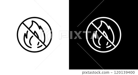 Simple line icon of non-burnable garbage 120139400