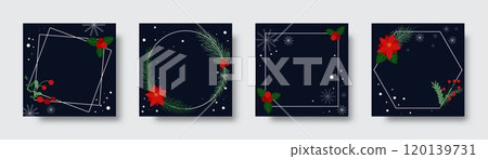 Set of winter square templates with copy space for social media posts Set of winter square templates with copy space for social media posts 120139731