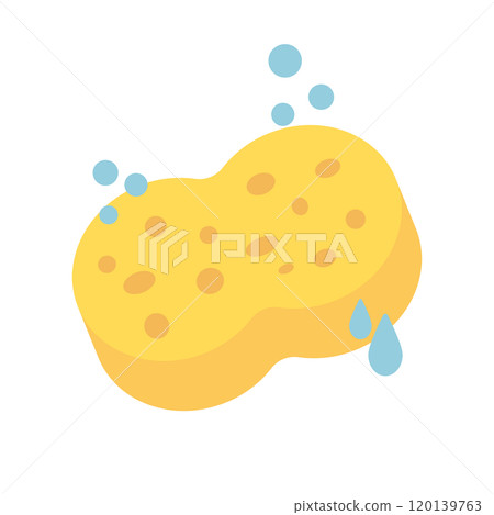 海綿、氣泡和水圖標 海綿、氣泡和水圖標 120139763