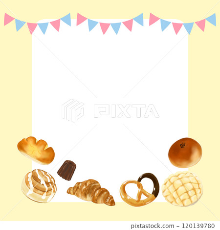 Realistic bread frame for advertising 120139780