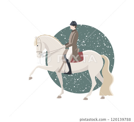 Classic dressage, spanish walk, vector 120139788