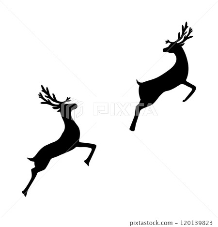 Reindeer silhouette isolated on white background Reindeer silhouette isolated on white background 120139823
