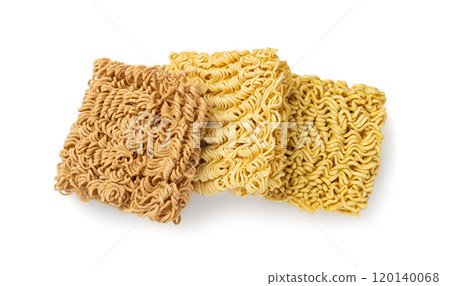Raw Instant Rye Noodles Isolated, Dry Ramen Noodle, Uncooked Korea Vermicelli, Fast Chinese Pasta 120140068