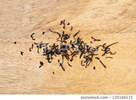 Flavored Black Tea Leaves Scattered Texture, High Quality Black Tea Pile with Fruits and Flowers, Dry Tea Flavored Black Tea Leaves Scattered Texture, High Quality Black Tea Pile with Fruits and Flowers, Dry Tea 120140115