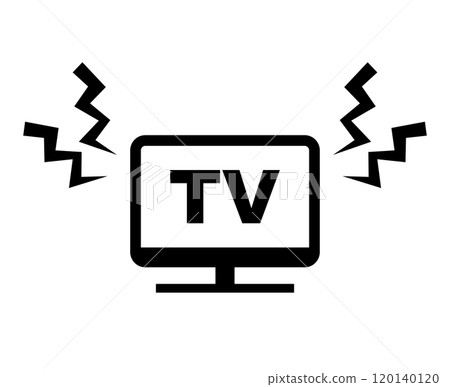Noisy TV icon noise silhouette Noisy TV icon noise silhouette 120140120
