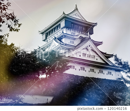 福岡縣北九州市小倉城的多重曝光照片 120140216