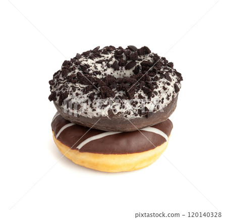 Chocolate Doughnuts Isolated, Brown Donuts Chocolate Doughnuts Isolated, Brown Donuts 120140328