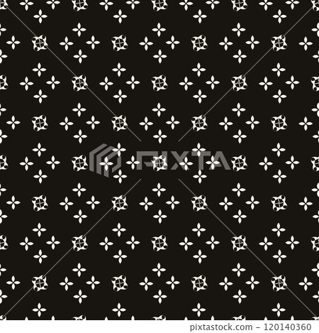 Simple minimalist geometric seamless pattern. Abstract monochrome minimal background with small floral shapes. Subtle repeat design for decor, print. Simple minimalist geometric seamless pattern. Abstract monochrome minimal background with small floral shapes. Subtle repeat design for decor, print. 120140360