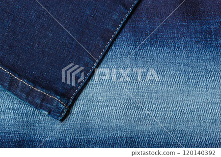 closeup detail of blue denim closeup detail of blue denim 120140392